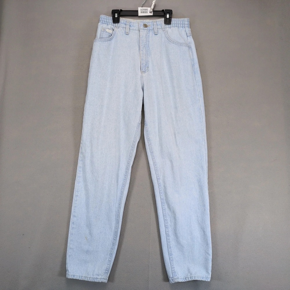 Vintage 80s Lee Light Blue Mom Jeans Womens 10 30x31 High Rise c1987 USA Elastic